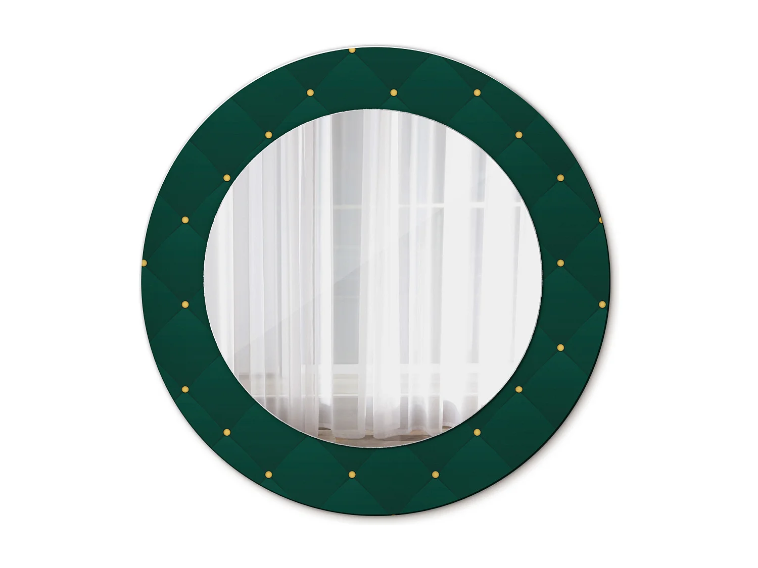 Decoratieve ronde spiegel - gewatteerd ontwerp - 50 cm