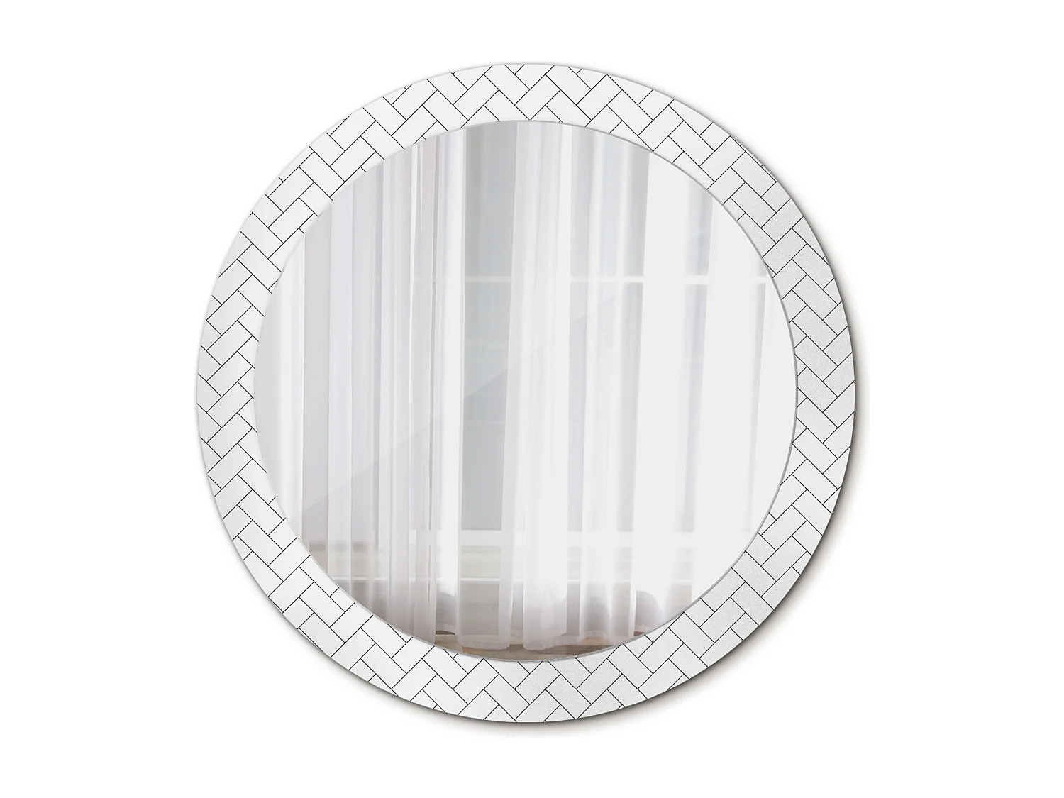Decoratieve ronde spiegel – Chevrons – 80 cm