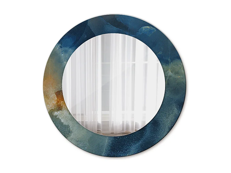 Miroir rond décoratif - Marbre Onyx - 50 cm