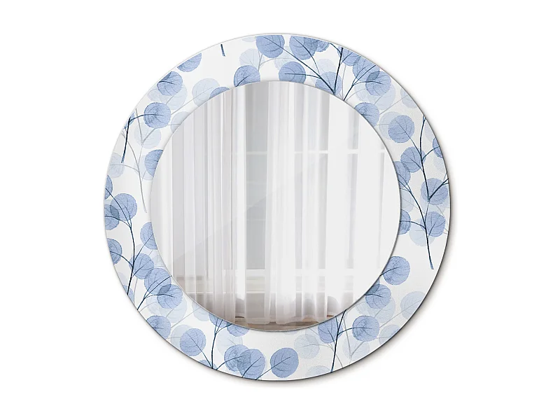 Miroir rond décoratif - Branches feuilles - 50 cm