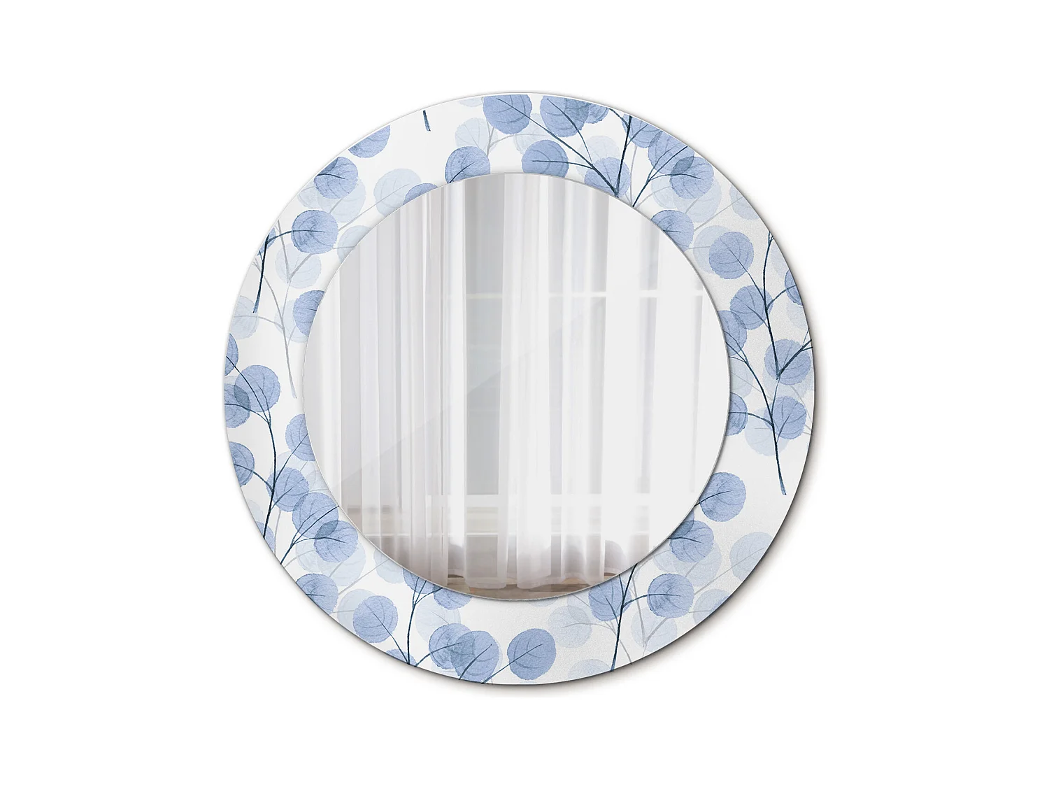 Miroir rond décoratif - Branches feuilles - 50 cm