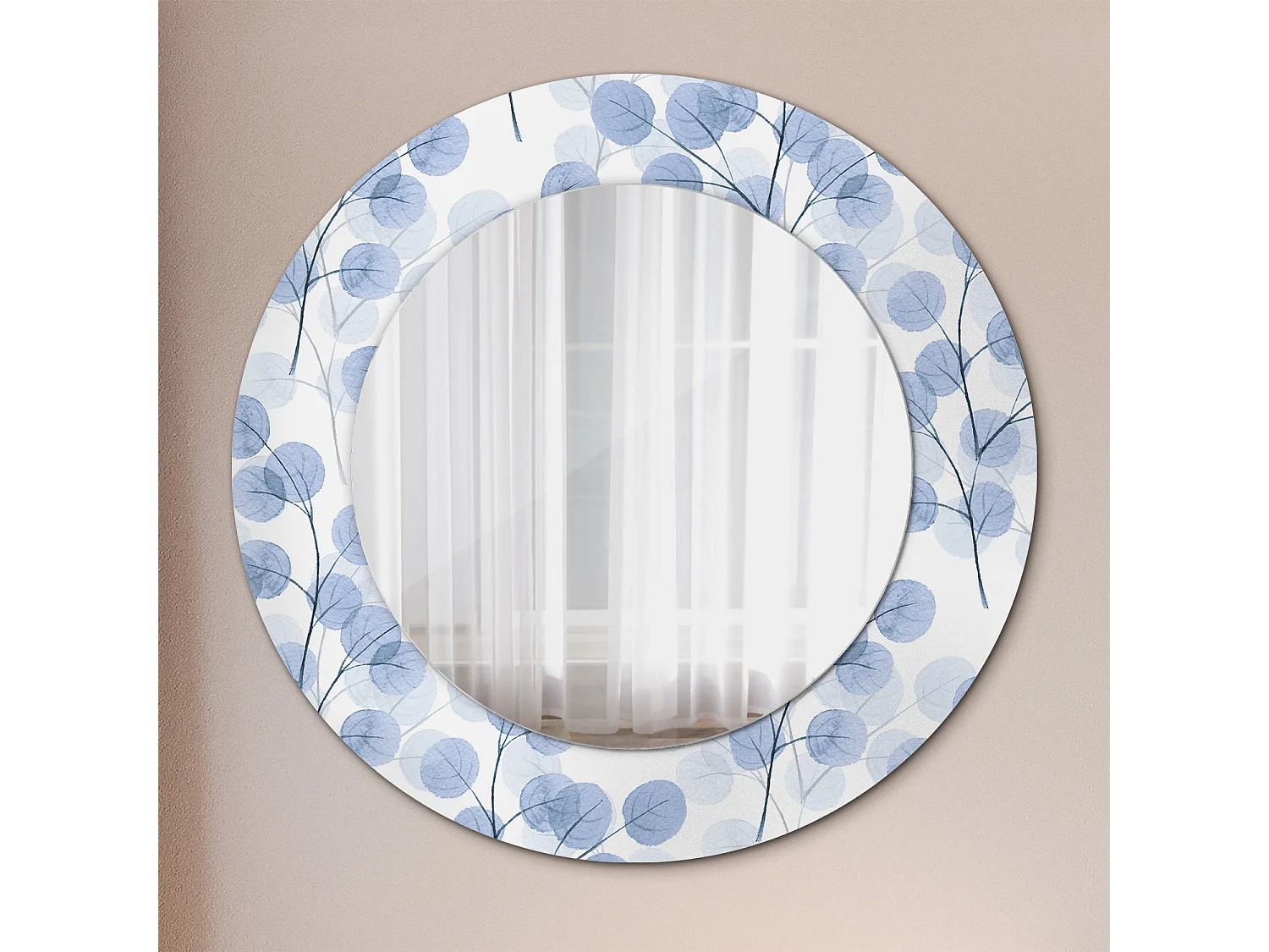 Dekorativer runder Spiegel – Astblätter – 50 cm