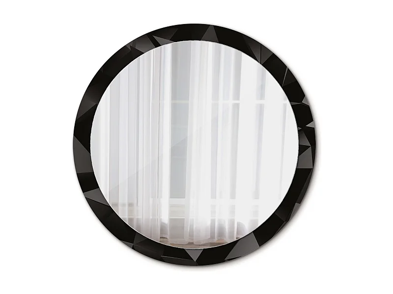 Runder dekorativer Spiegel - Abstraktes Schwarz - 100 cm