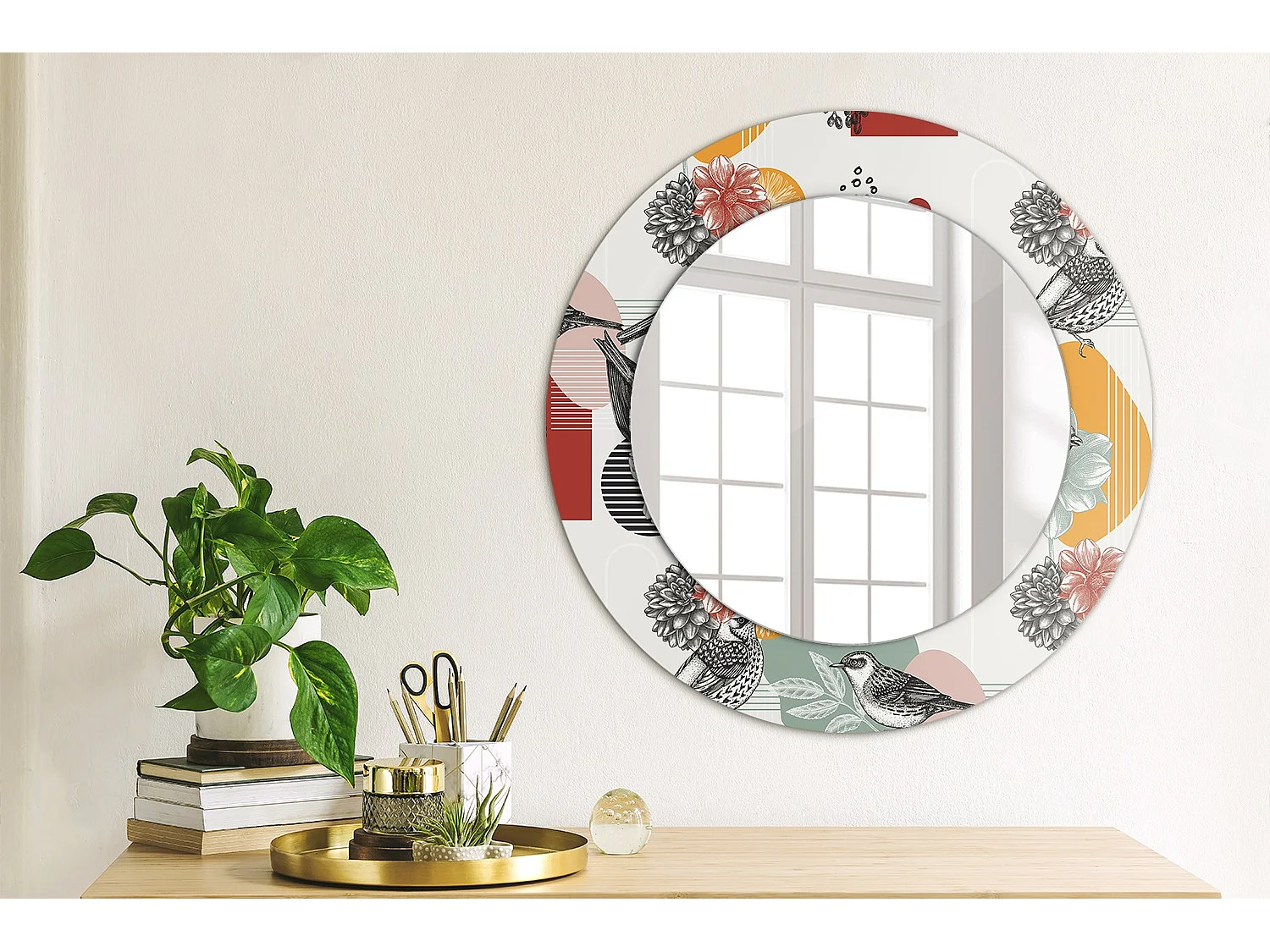 Miroir rond décoratif - Vintage Patki - 50 cm