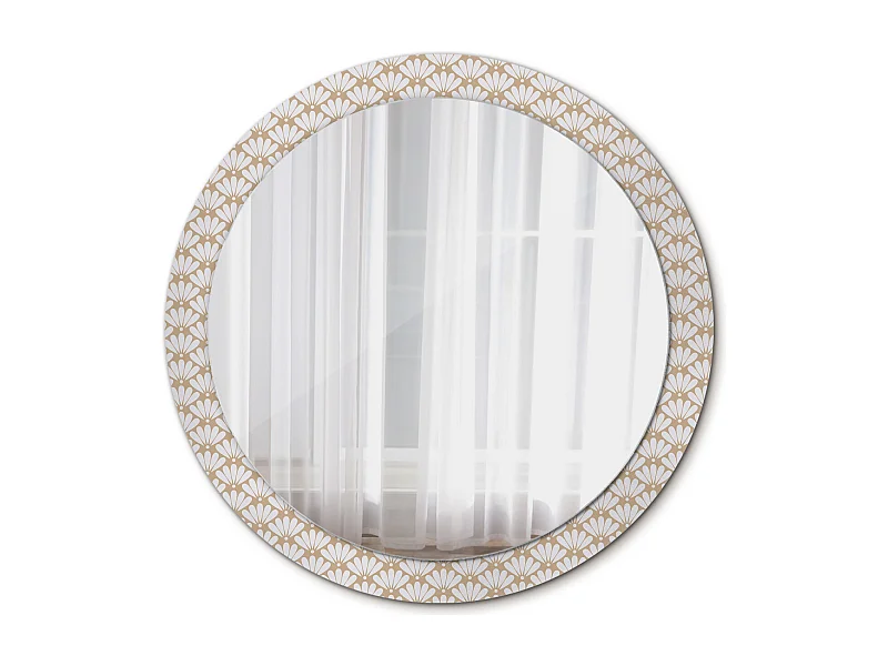Miroir rond décoratif - Fleur orientale - 90 cm