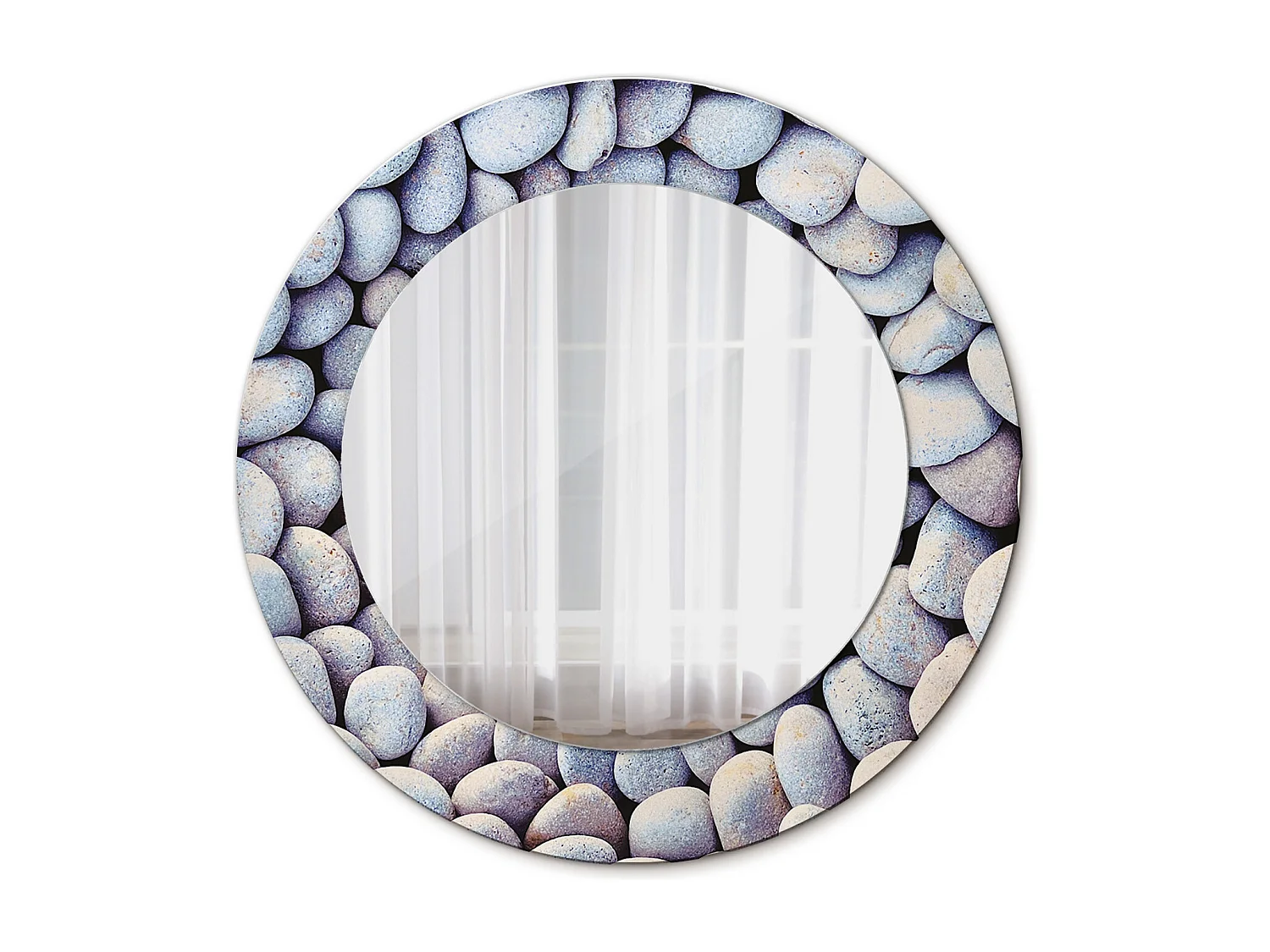 Dekorativer runder Spiegel – Meeressteinkreis – 50 cm