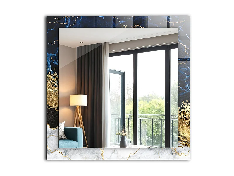 Dekorativer Spiegel mit abstraktem Marmorrahmen 60 x 60 cm