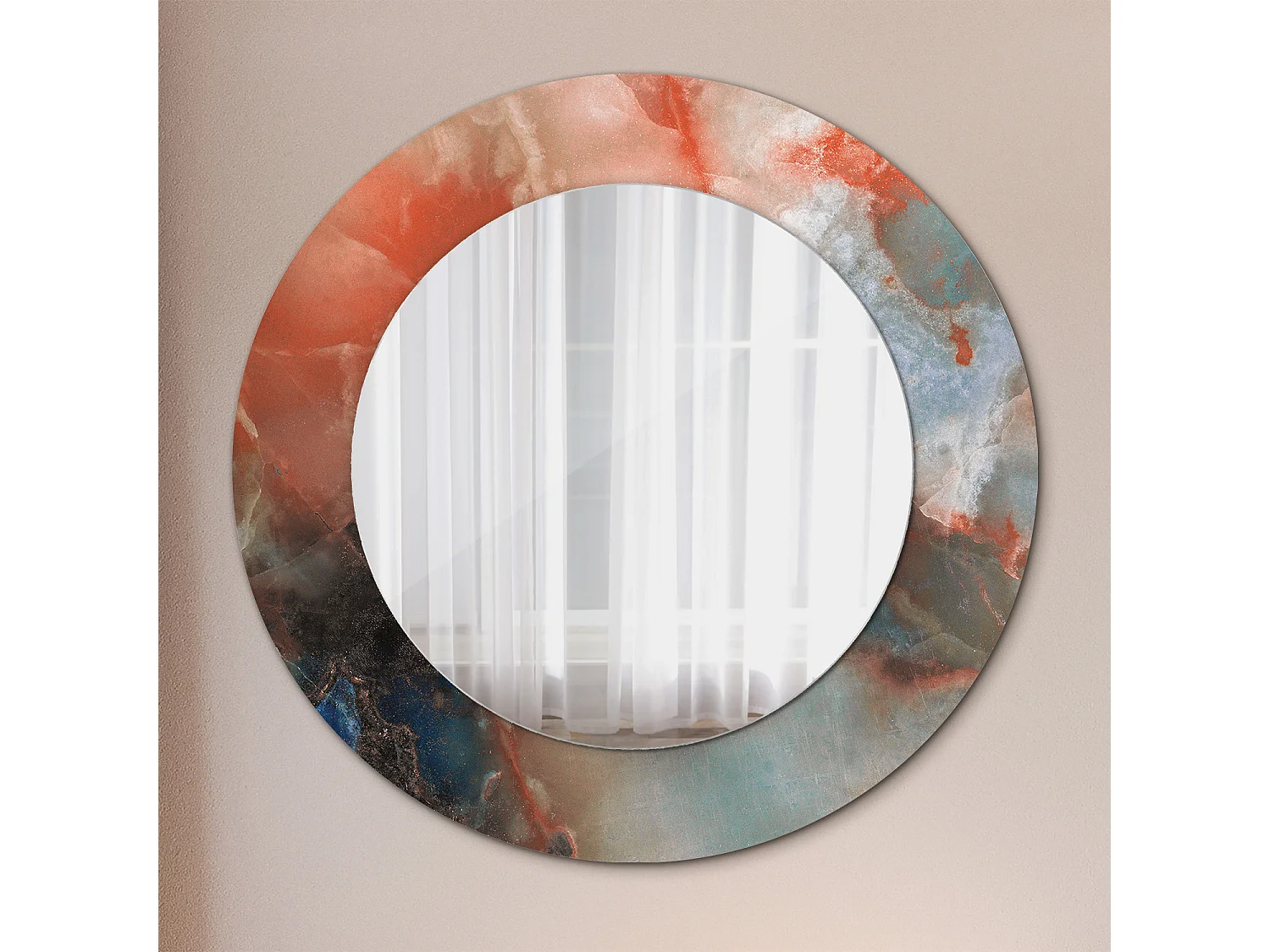 Runder dekorativer Spiegel – Onyx-Marmor – 50 cm