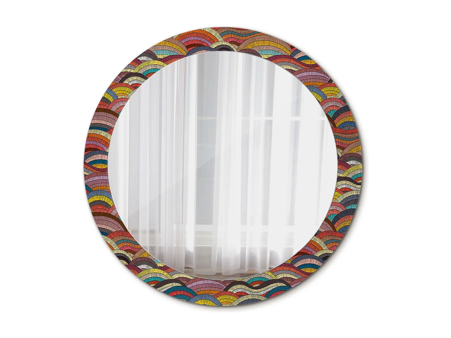 Miroir rond décoratif - Ornement - 80 cm