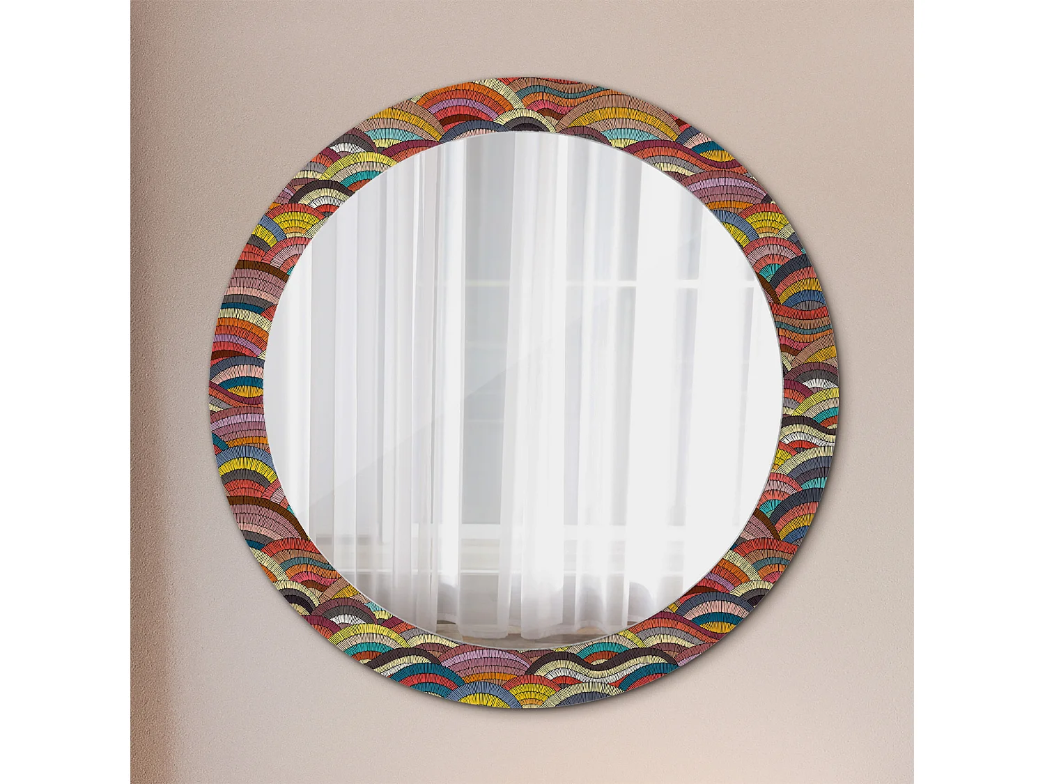 Miroir rond décoratif - Ornement - 80 cm