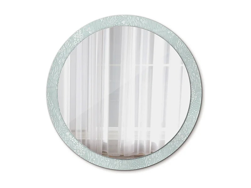 Miroir rond décoratif - Escargot dans le pré - 100 cm