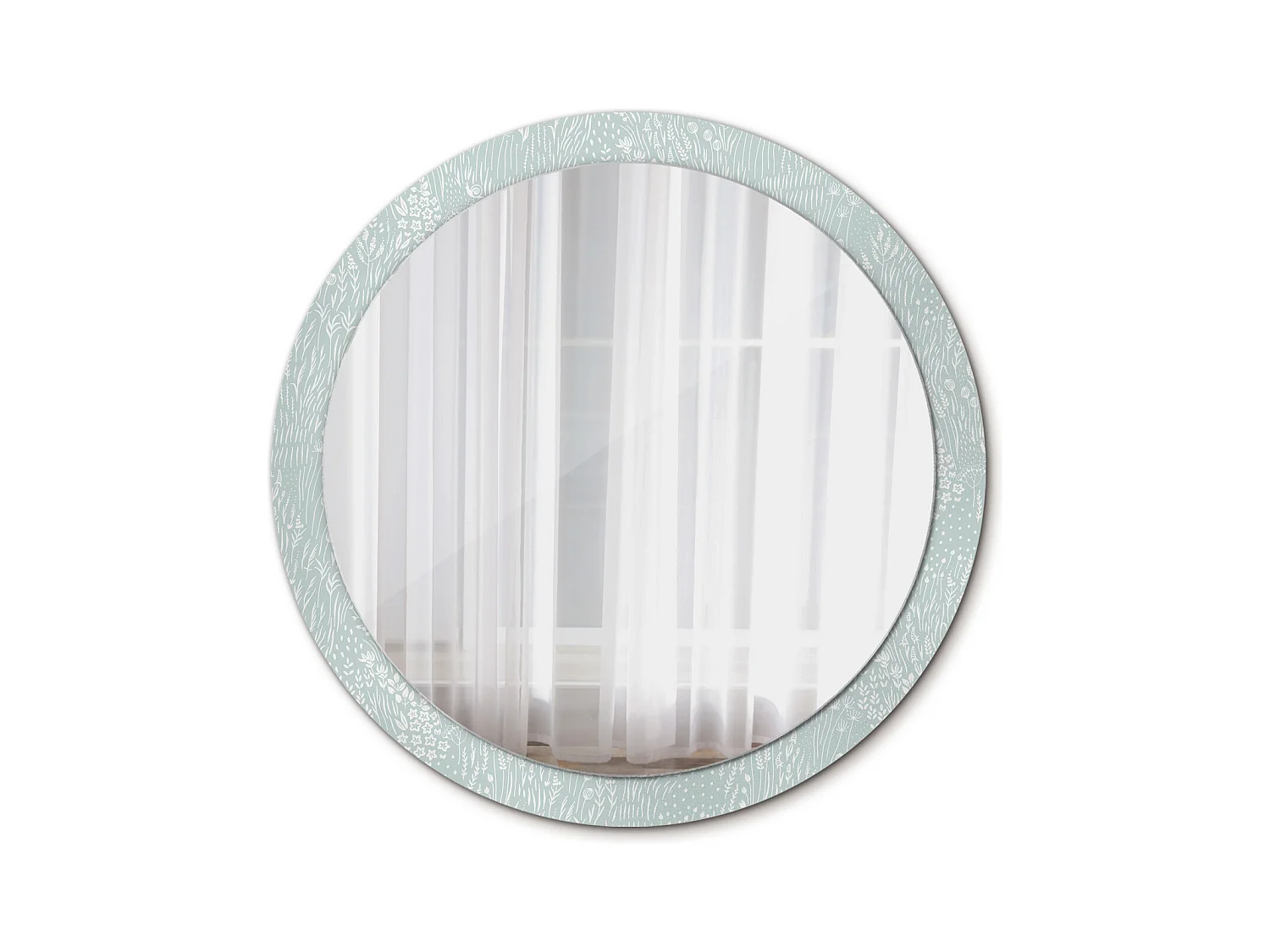 Miroir rond décoratif - Escargot dans le pré - 100 cm