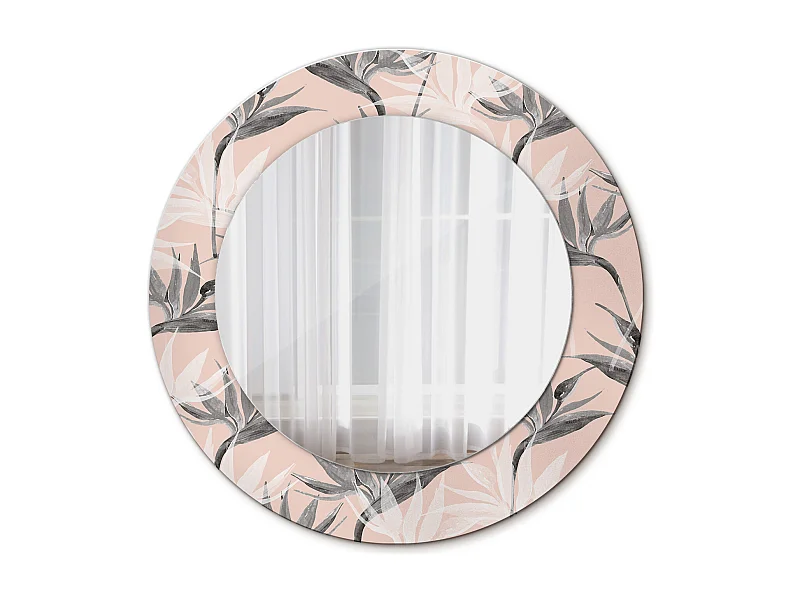 Dekorativer runder Spiegel - Strelitzia - 50 cm