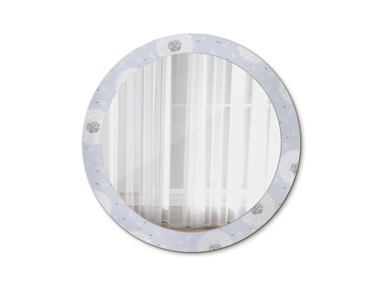 Specchio rotondo decorativo - Denti di leone - 80 cm