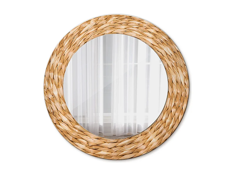 Ronde decoratieve spiegel - mandmotief - 50 cm
