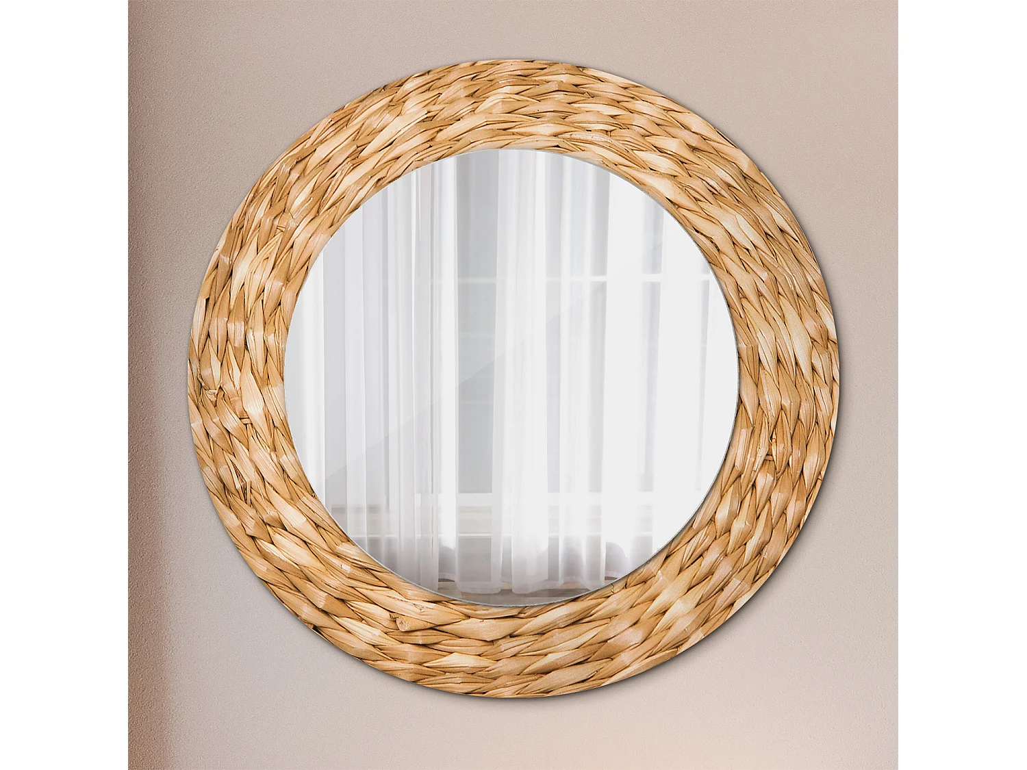 Ronde decoratieve spiegel - mandmotief - 50 cm