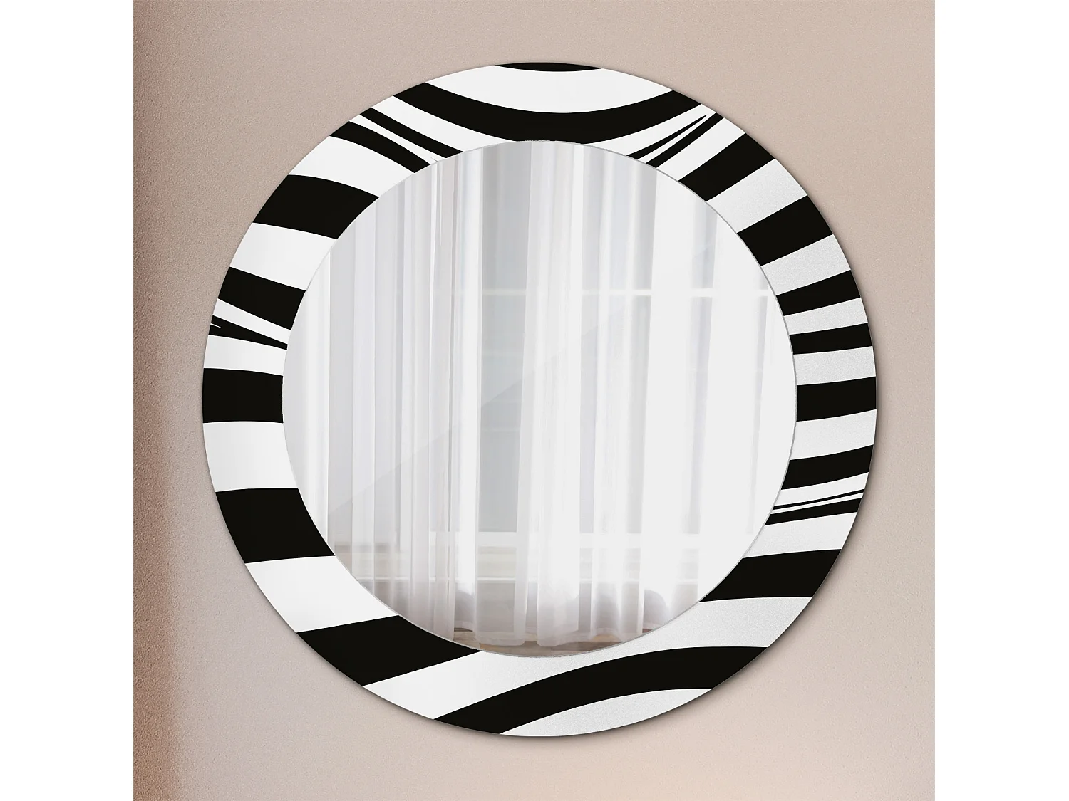 Dekorativer runder Spiegel - Abstrakte Welle - 60 cm