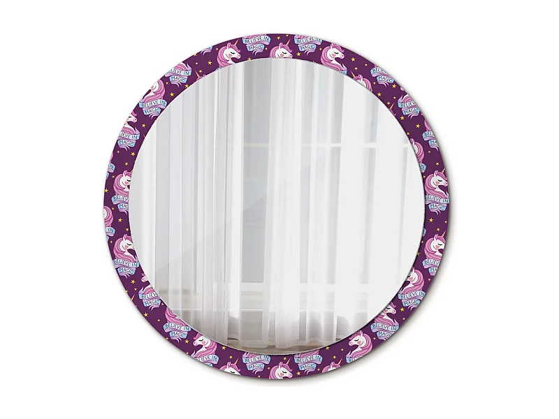 Runder dekorativer Spiegel - Einhornsterne - 100 cm
