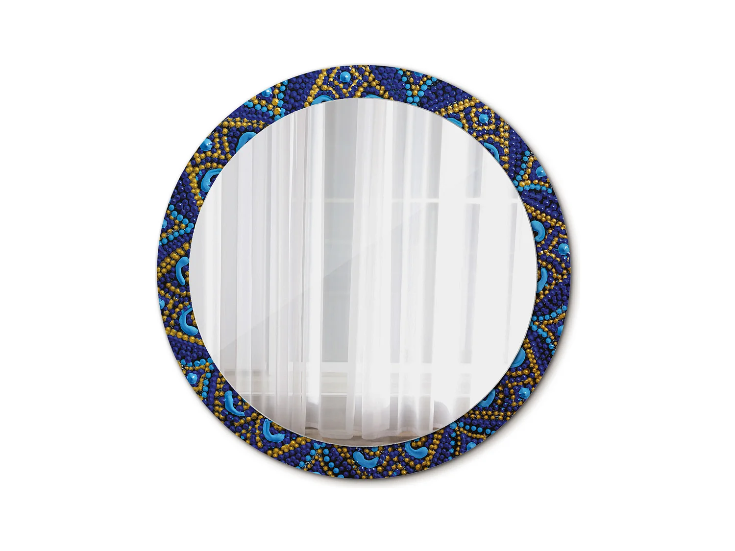 Decoratieve ronde spiegel - carnavalsmotief - 90 cm