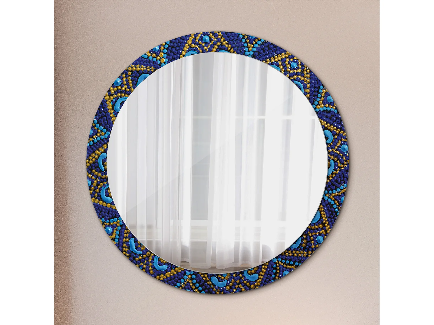 Dekorativer runder Spiegel - Karnevalsmotiv - 90 cm