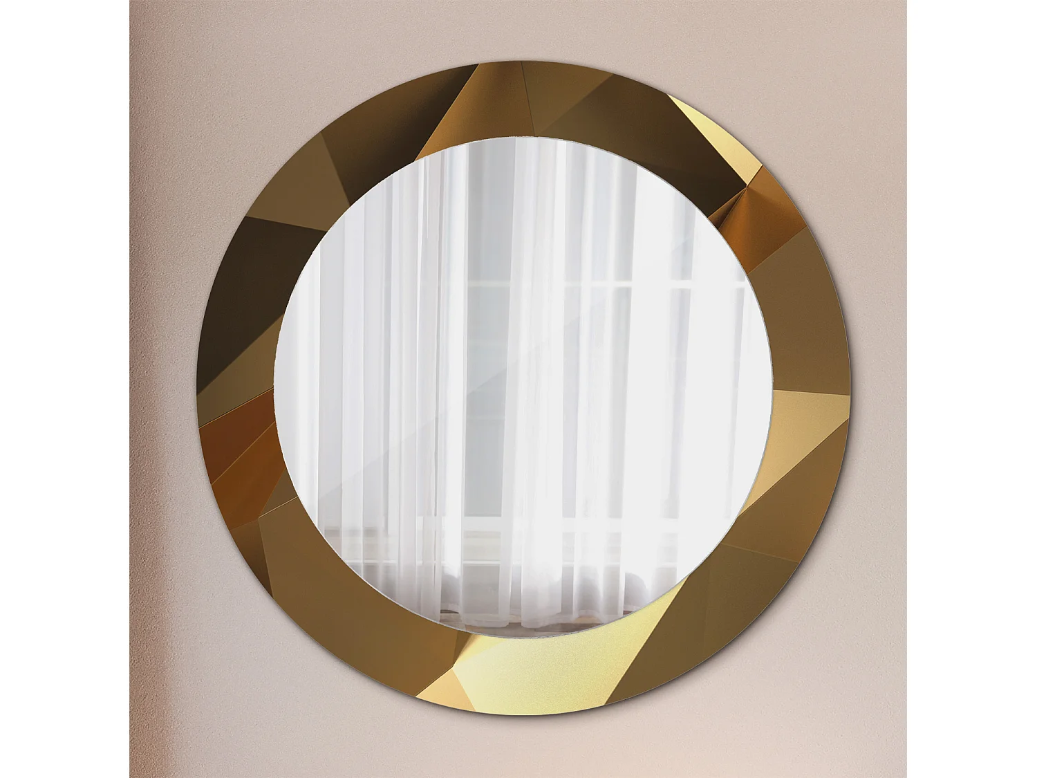 Dekorativer runder Spiegel - Geometrisches Muster - 60 cm