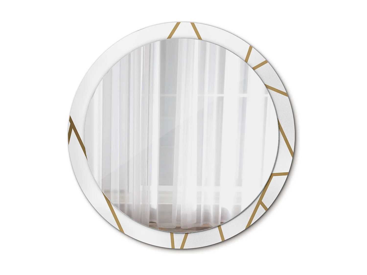 Runder dekorativer Spiegel - Lineare Komposition - 100 cm