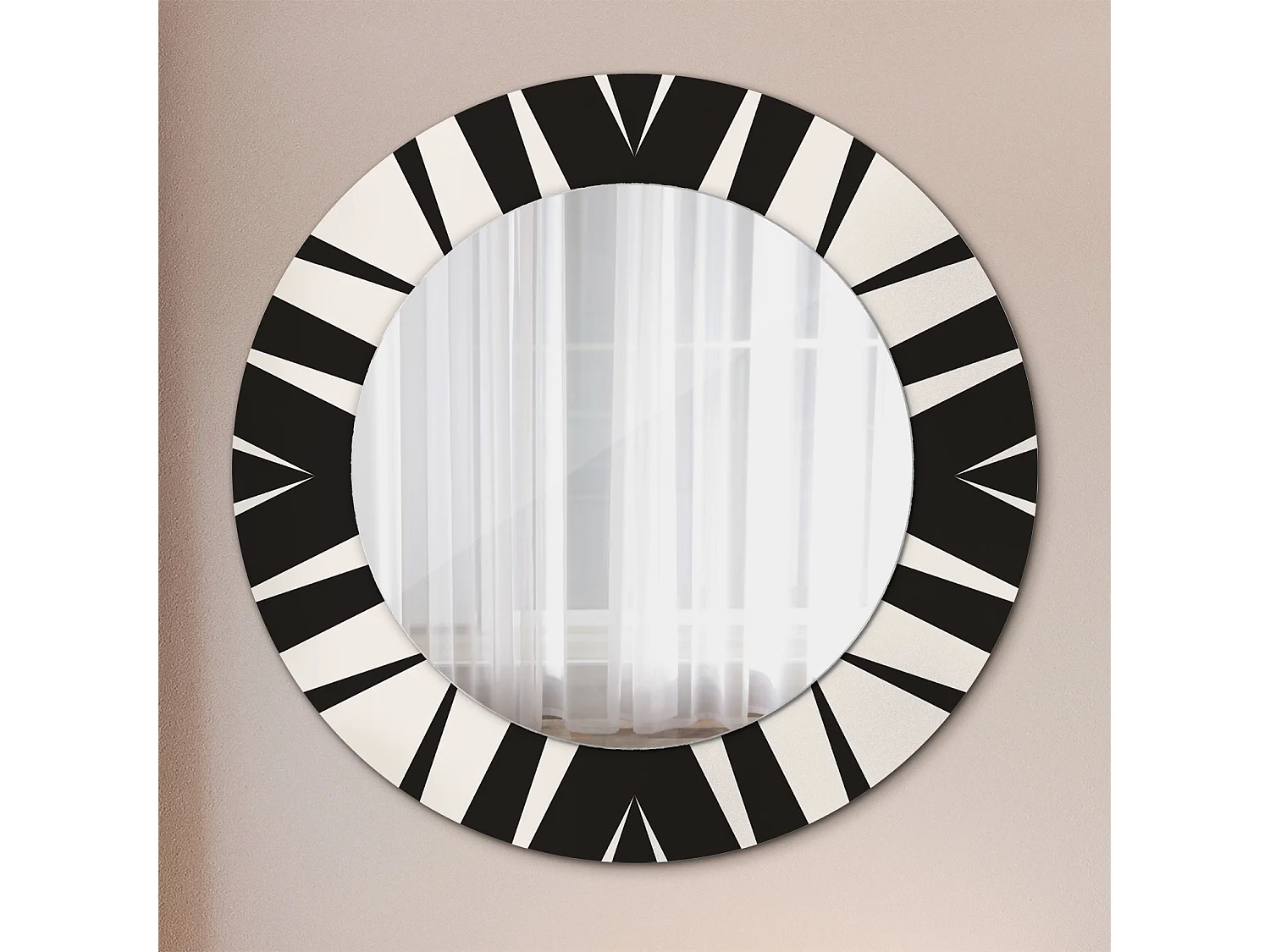 Miroir rond décoratif - Géométrie abstraite - 50 cm