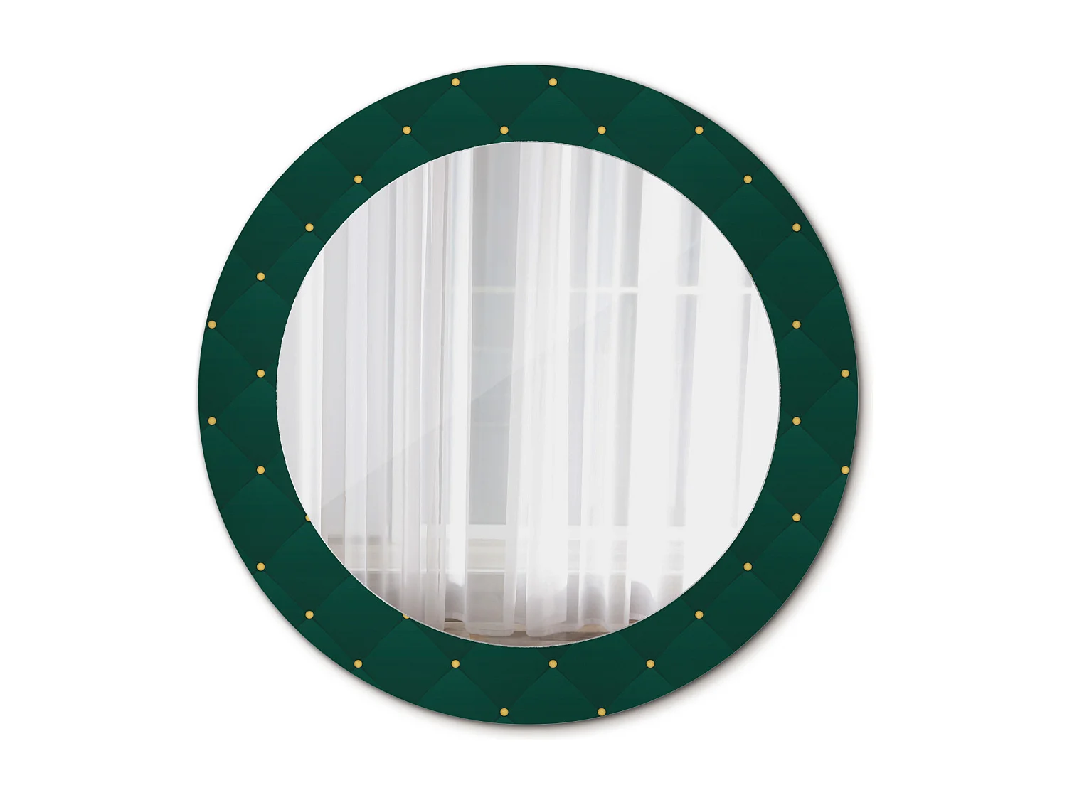 Miroir rond décoratif - Motif matelassé - 70 cm