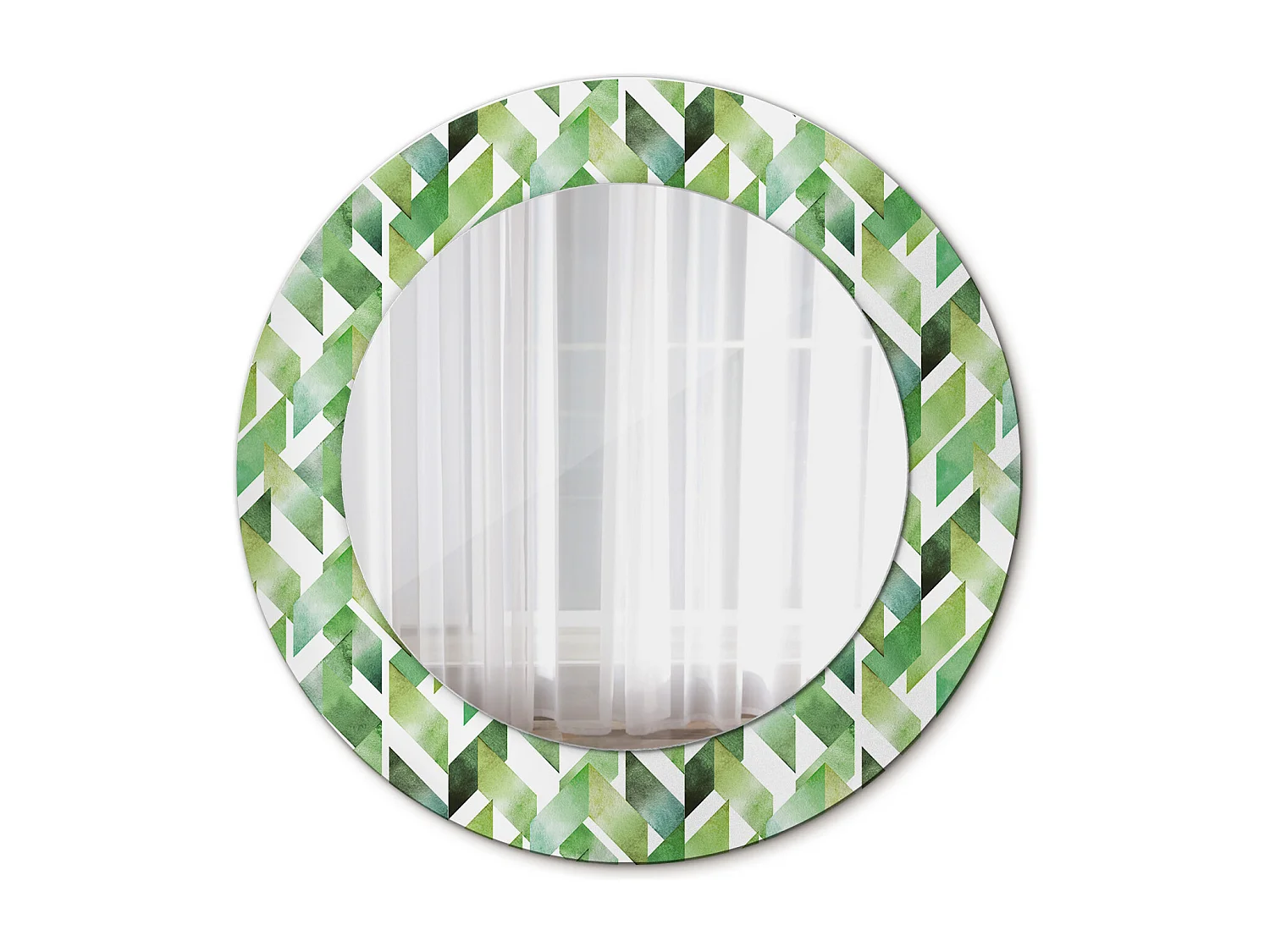 Dekorativer runder Spiegel – Chevrons – 50 cm