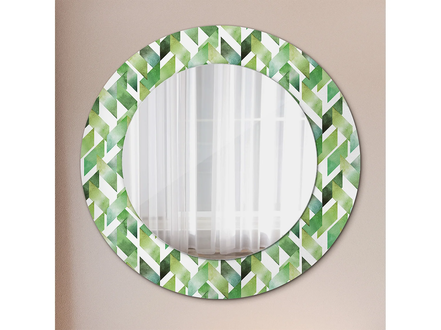 Dekorativer runder Spiegel – Chevrons – 50 cm