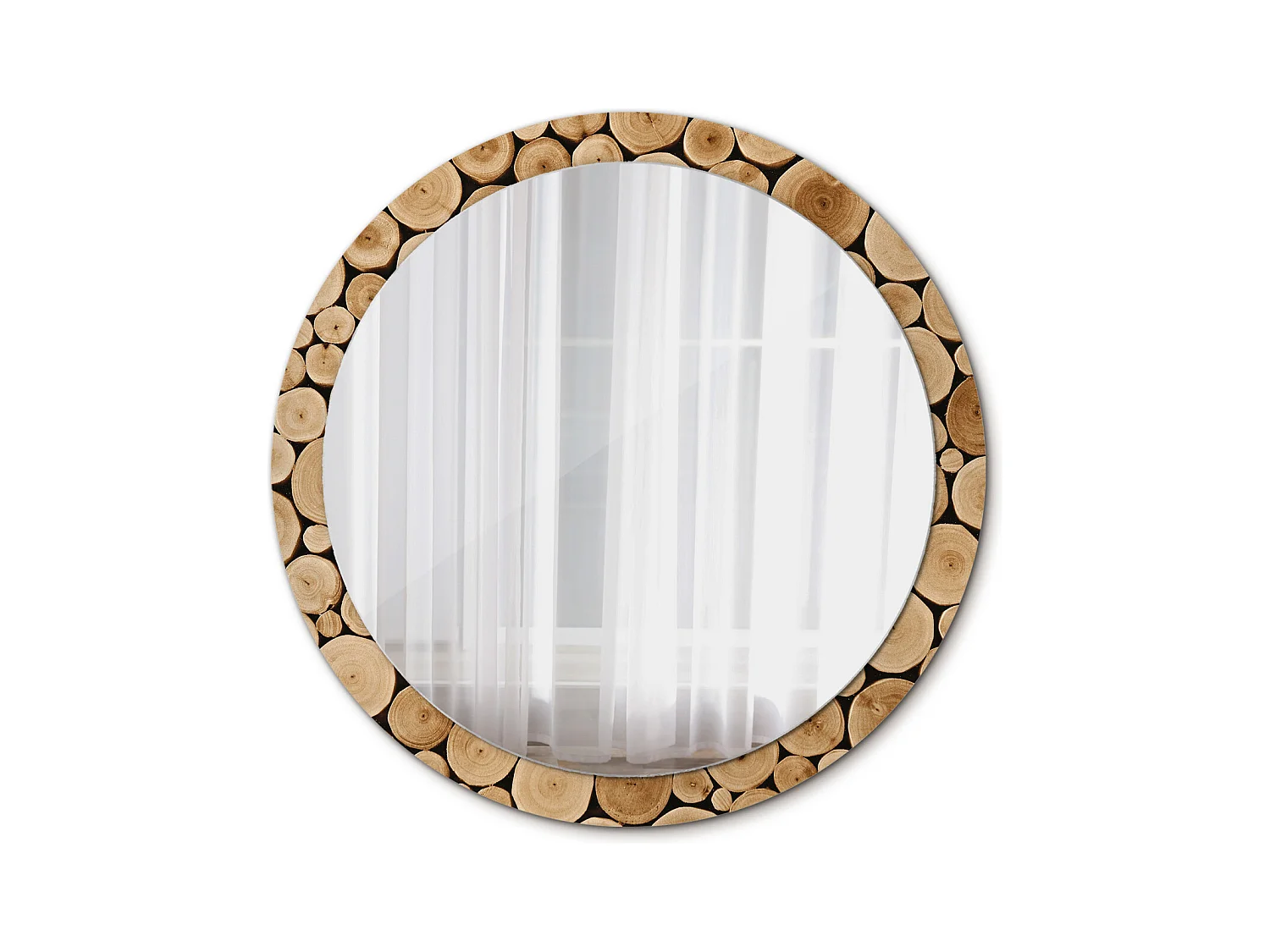 Ronde decoratieve spiegel - boomstammen - 100 cm