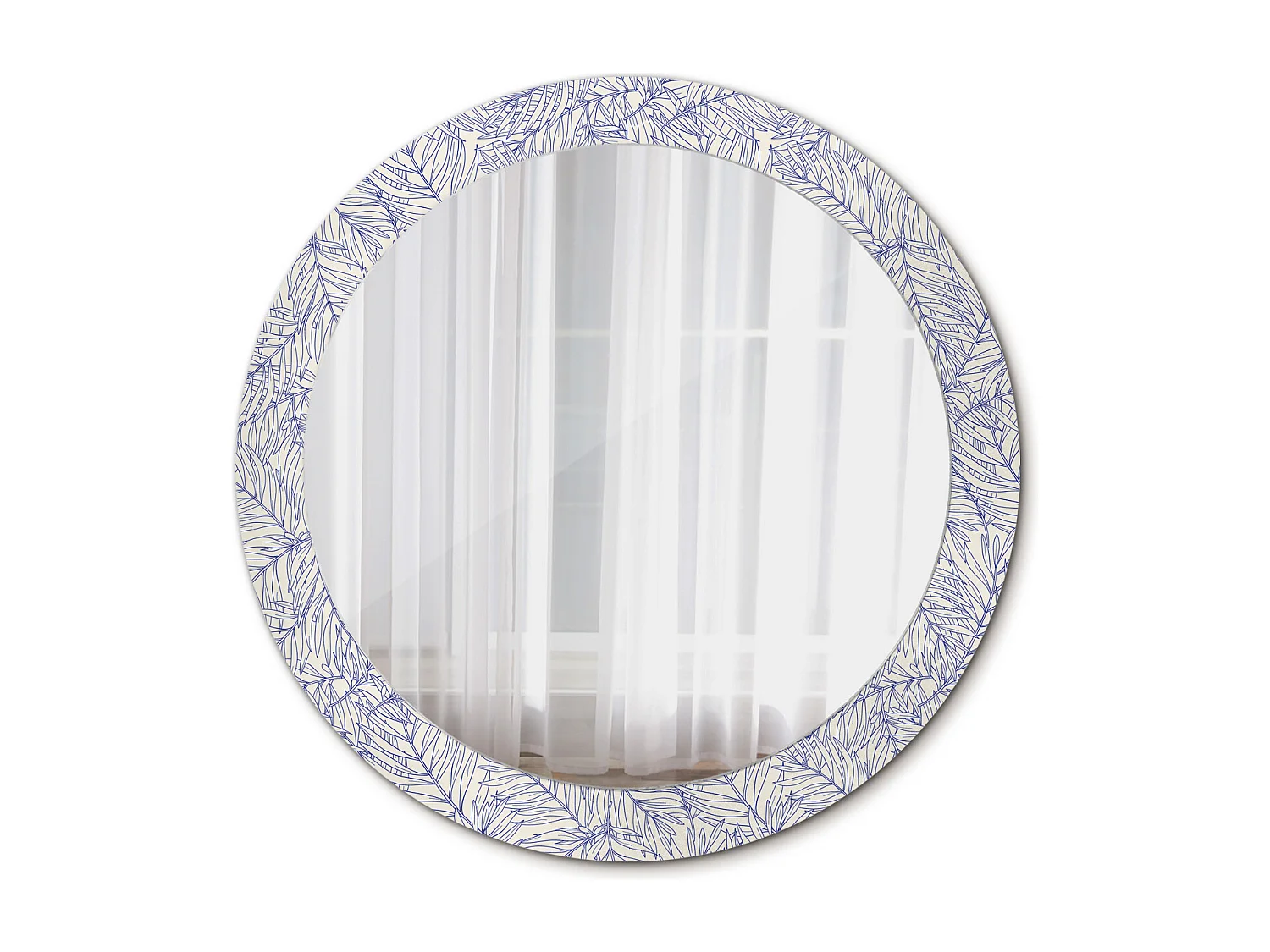 Dekorativer runder Spiegel - Tropischer Palmenumriss - 80 cm