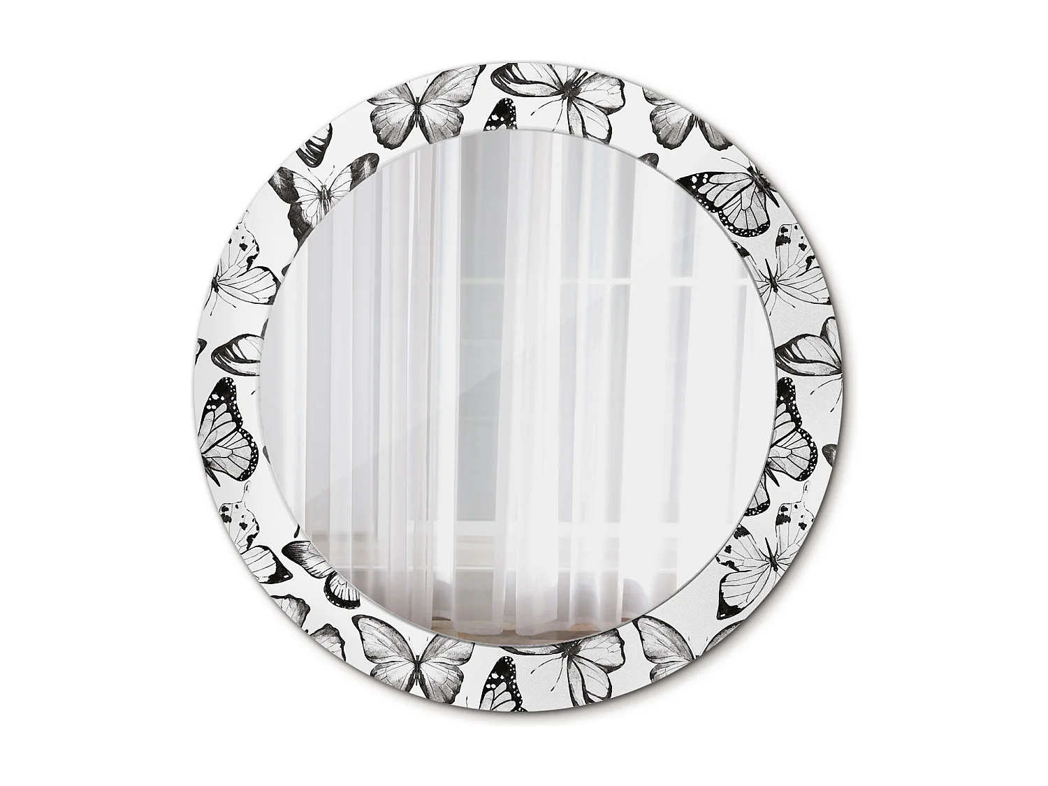 Miroir rond décoratif - Bois - 70 cm