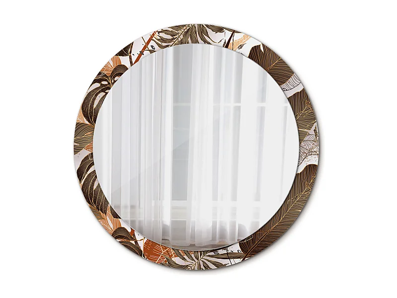 Dekorativer runder Spiegel - Palmblätter - 90 cm