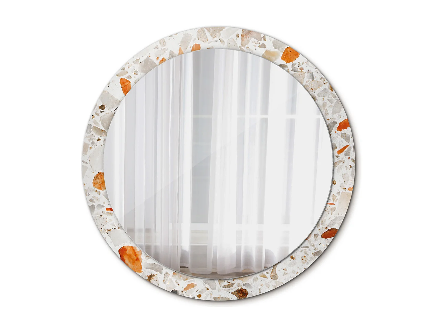 Runder dekorativer Spiegel - Terrazzo-Stil - 90 cm