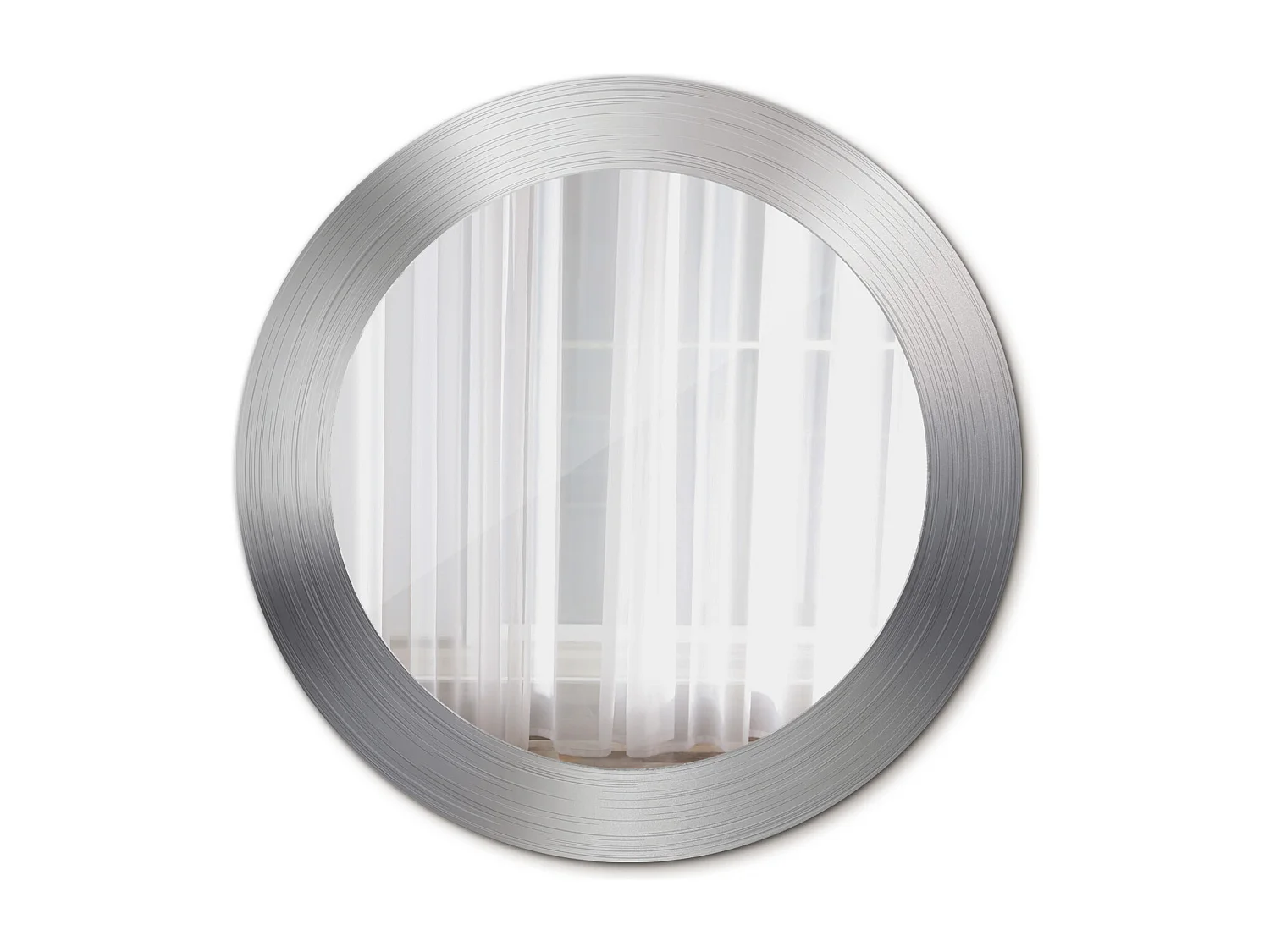 Dekorativer runder Spiegel - Metalloptik - 60 cm