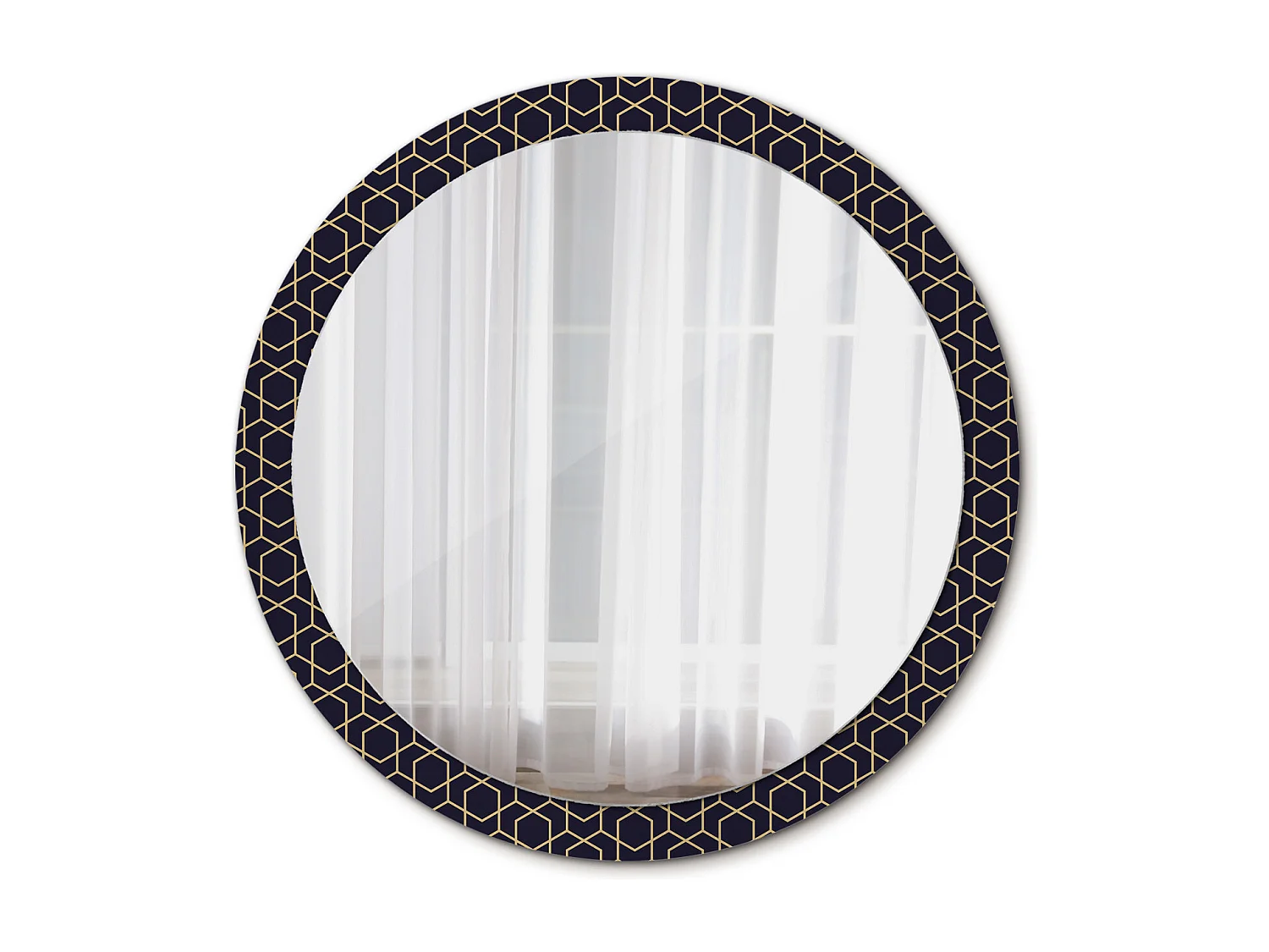 Dekorativer runder Spiegel - Abstrakte Geometrie - 100 cm
