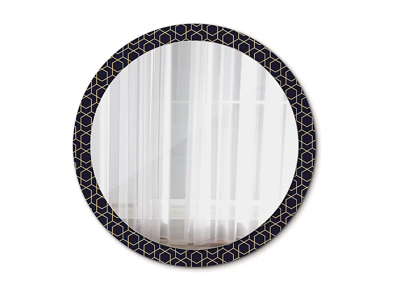 Dekorativer runder Spiegel - Abstrakte Geometrie - 100 cm