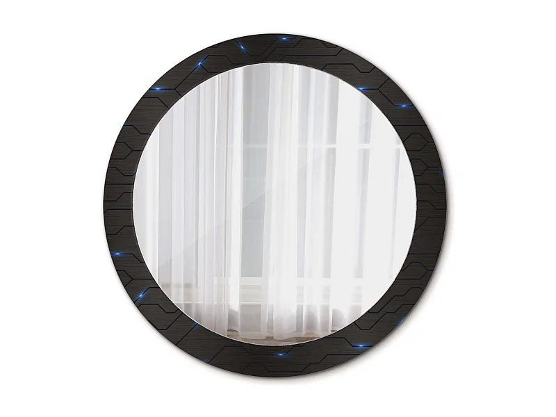 Miroir rond décoratif - Abstraction futuriste - 80 cm