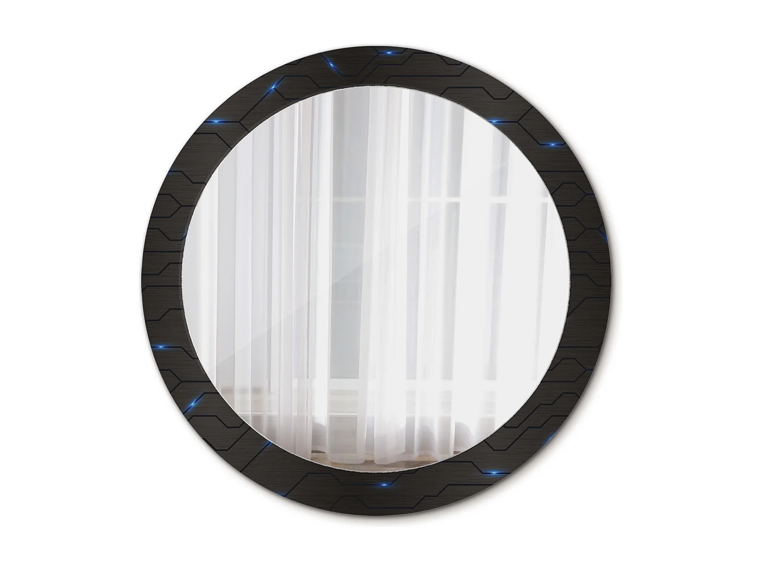 Dekorativer runder Spiegel - Futuristische Abstraktion - 80 cm