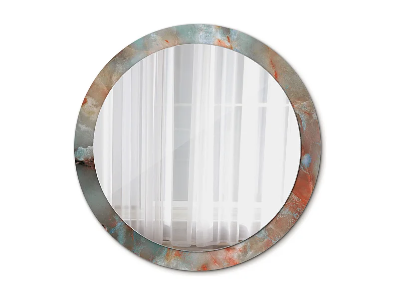 Runder dekorativer Spiegel – Onyx-Marmor – 90 cm