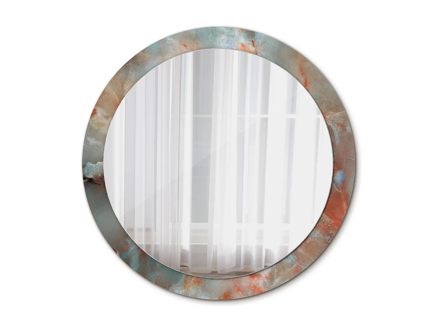 Runder dekorativer Spiegel – Onyx-Marmor – 90 cm