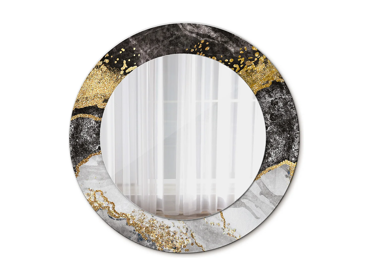 Dekorativer runder Spiegel - Marble Loft - 50 cm