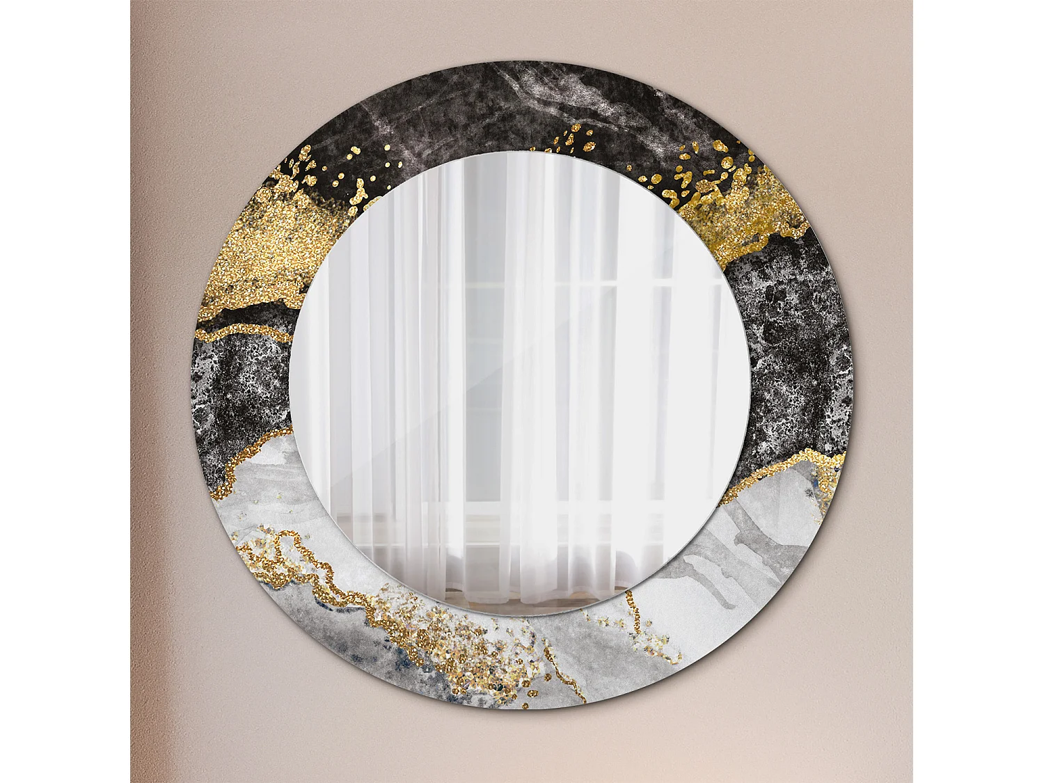 Dekorativer runder Spiegel - Marble Loft - 50 cm