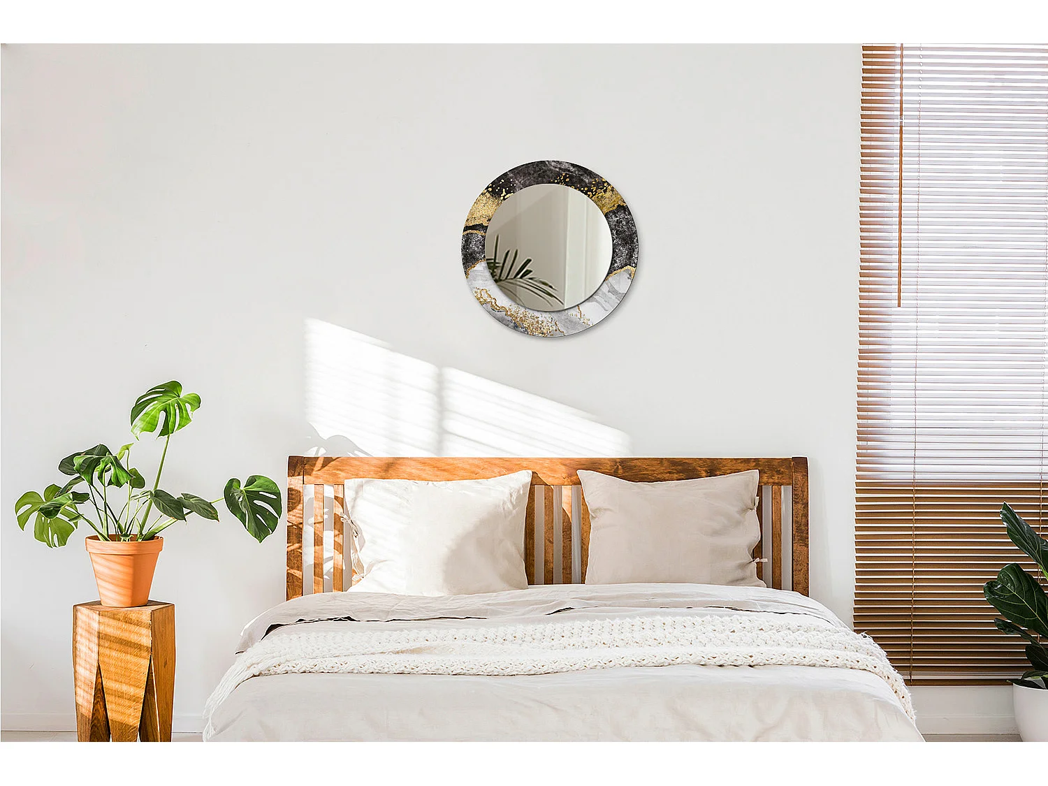 Dekorativer runder Spiegel - Marble Loft - 50 cm