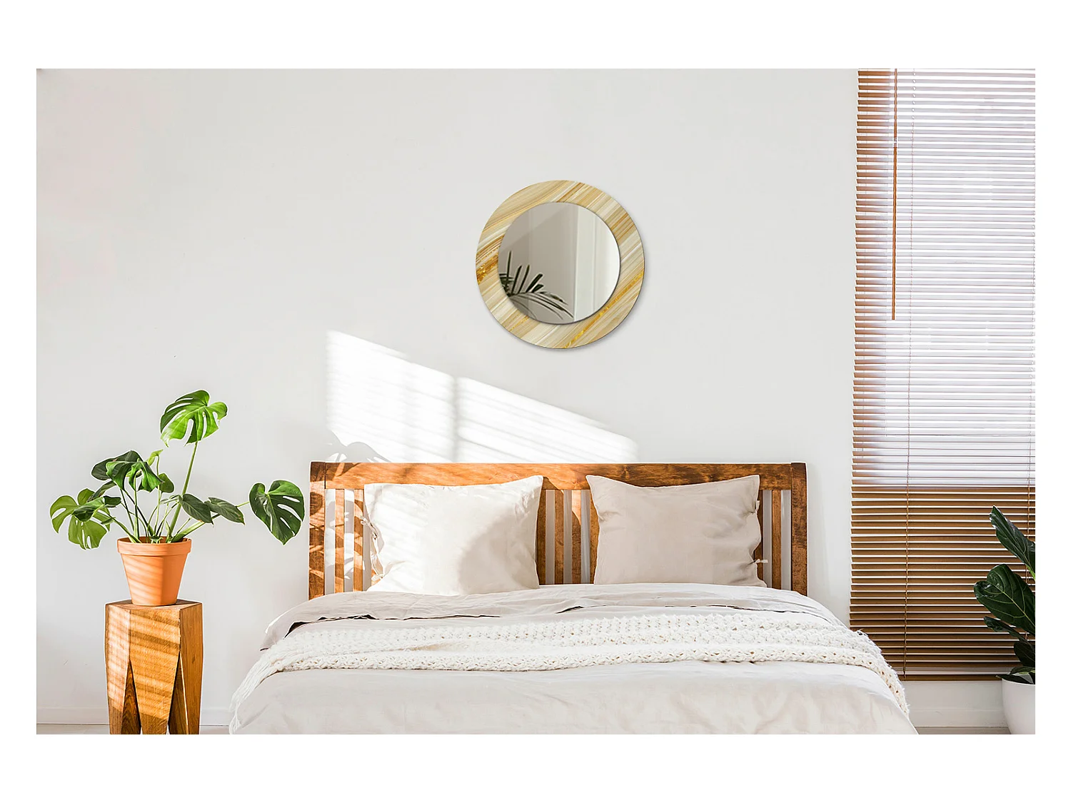 Dekorativer runder Spiegel - Abstraktes Muster - 50 cm