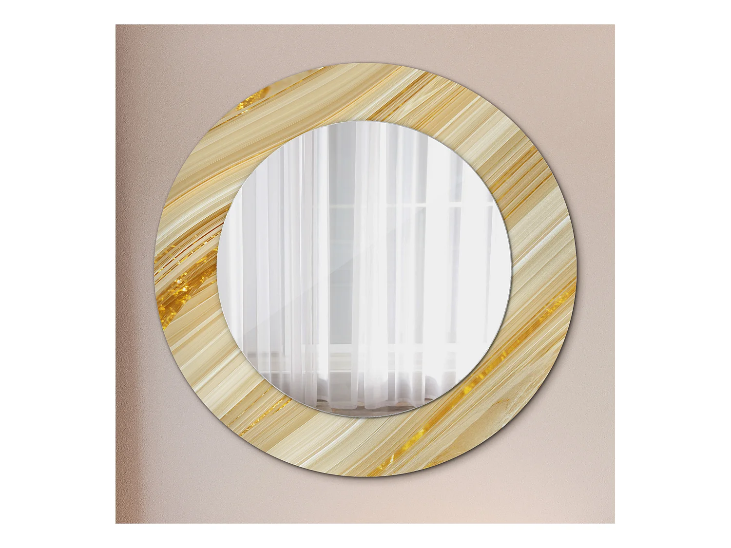 Dekorativer runder Spiegel - Abstraktes Muster - 50 cm