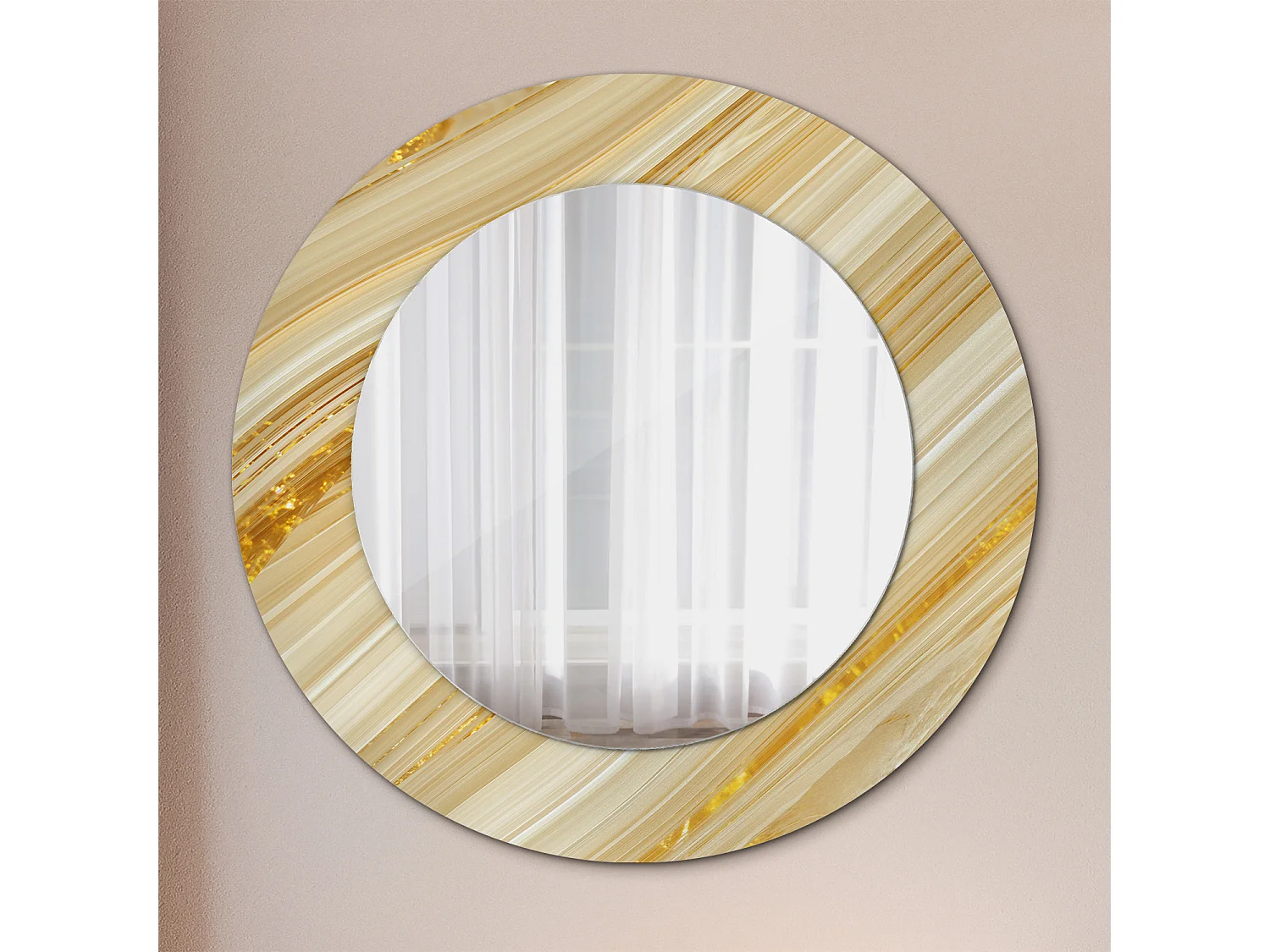 Decoratieve ronde spiegel - abstract patroon - 50 cm