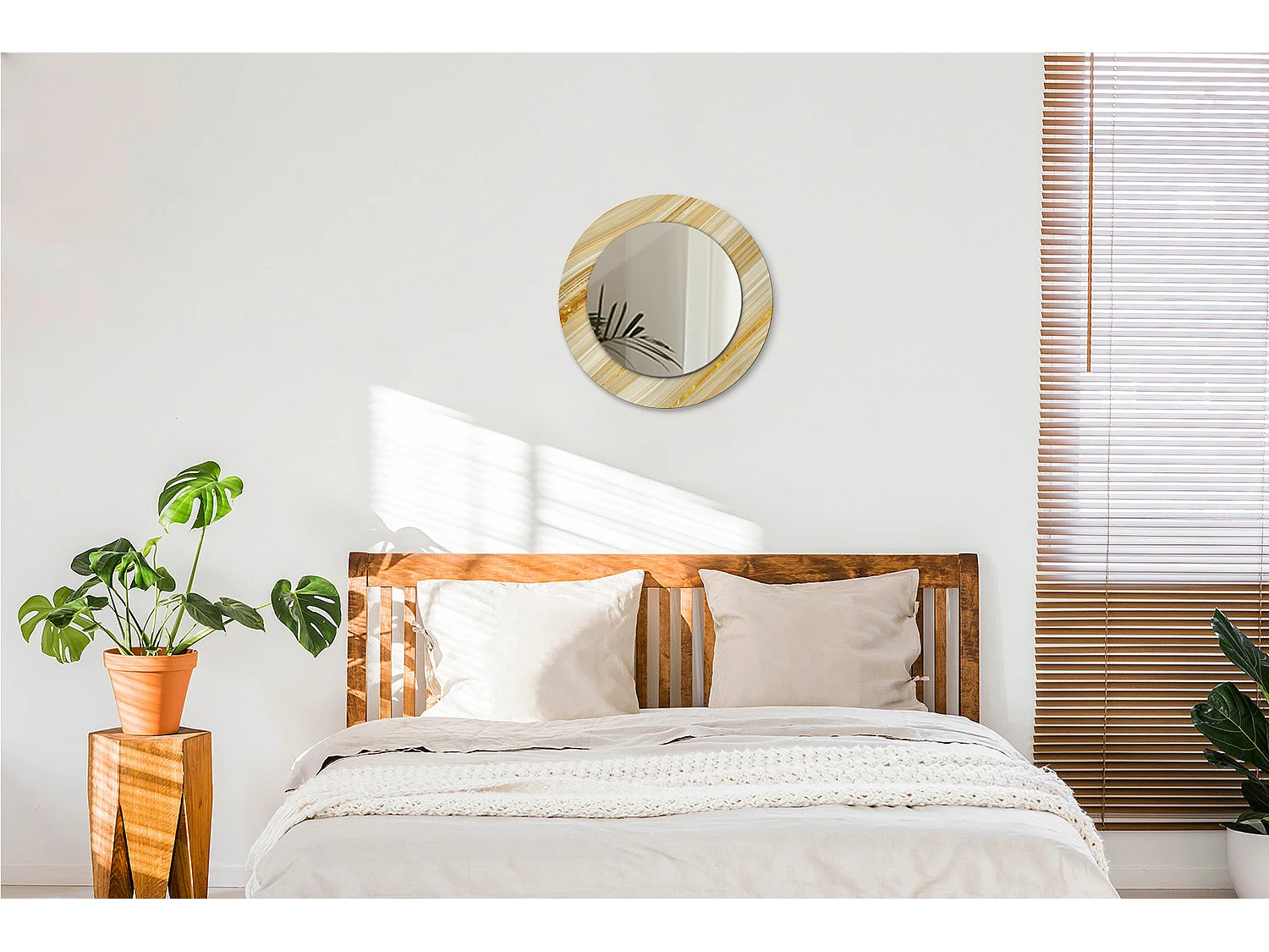 Decoratieve ronde spiegel - abstract patroon - 50 cm