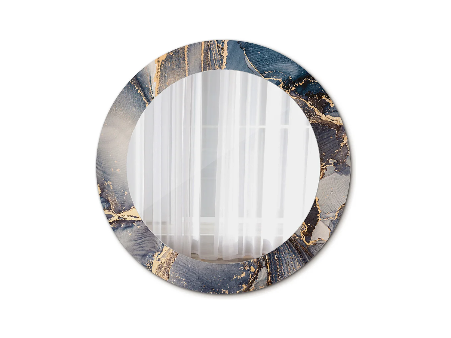 Miroir rond décoratif - Peintures abstraites - 60 cm